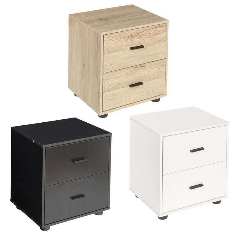 Laster 101.6cm W Solid + Manufactured Wood Bedside Table, Oak