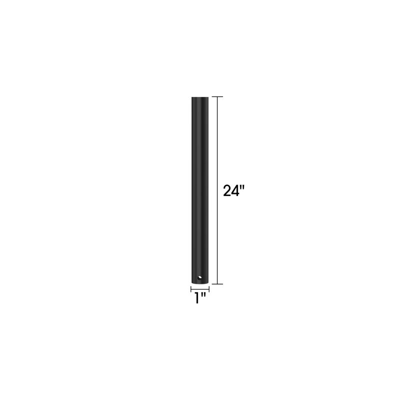 18"/24"/36"/48" Non-Threaded Ceiling Fan Downrod, 24" H x 1" W x 1" D, Black