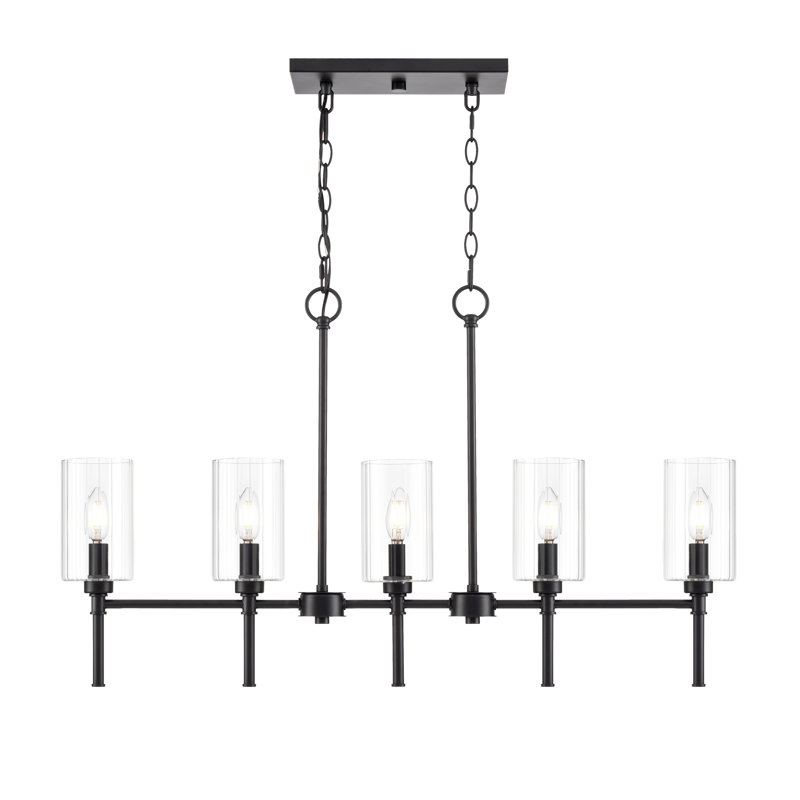 Lonegan 36" Wide 5-Light Island - Matte Black