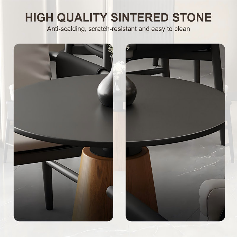 Ensemble de 2 chaises noires en cuir et microfibre