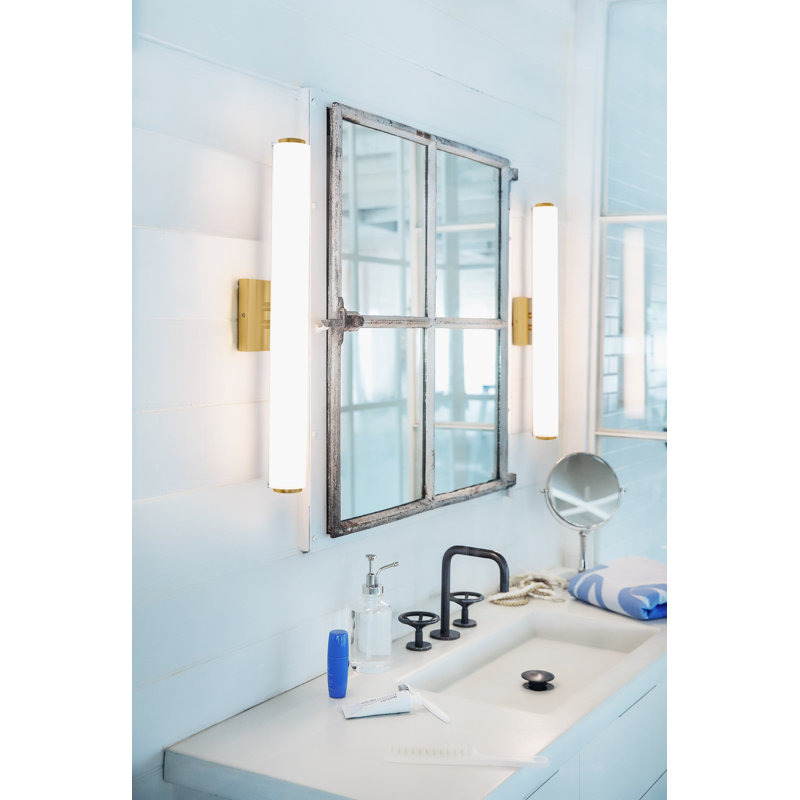 Aryon Dimmable LED Bath Bar, Lacquered Brass