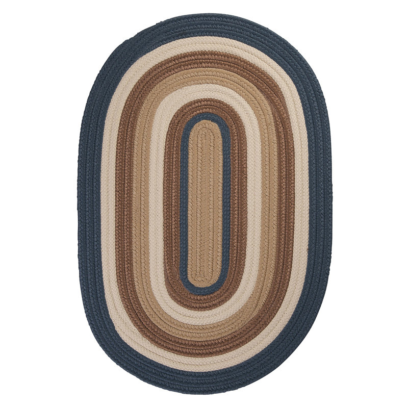 Talkington Braided Blue Area Rug, Oval 5' x 8'