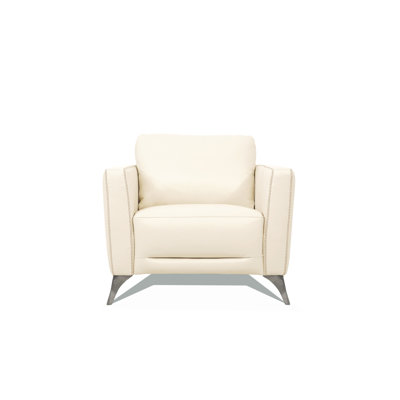 Malaga Cream Leather Chair (Assembled)