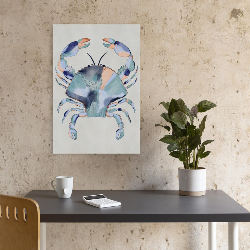 Reproduction d'art côtier crabe bleu côtier, 18" H x 12" W