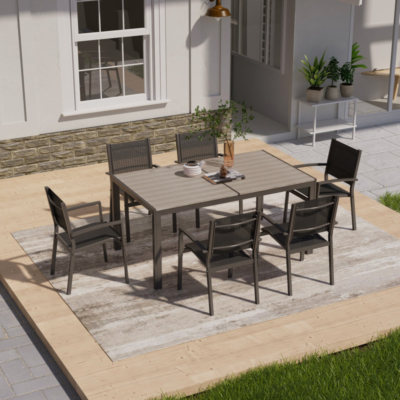 Evoleth 6 - Person Patio Conversation Set, Black