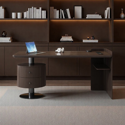 Bureau en bois massif avec rangement ouvert pour la maison