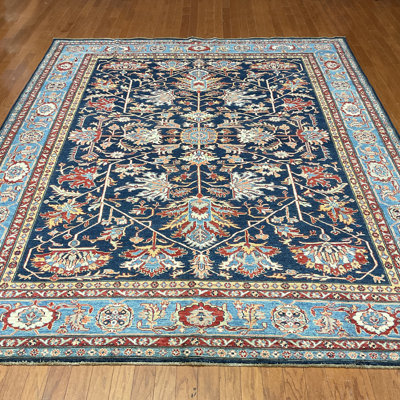Tapis rectangulaire unique de 8 pi x 10 pi bleu / rouge