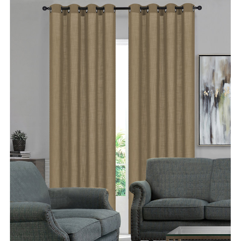 2 panneaux de faux œillets Fortenberry, Sable, L 52 po x L 84 po