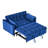 '' dreamlike blue velvet sofa with elegant design, convenient pockets, and three-in-one convertible functionality.