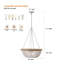 Lustre 22 po en bois perlé de style campagnard - Blanc rustique et luminaire suspendu en chêne pour décor de salle à manger, d'îlot de cuisine ou de chambre à coucher
