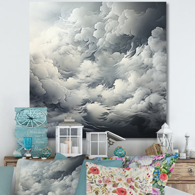 Tempête de nuages noirs et blancs sur toile