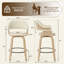 Tabouret de bar pivotant Dowden 26 po de style moderne du milieu du siècle, avec siège en cuir PU capitonné et structure en bois courbé-252829414-252829412