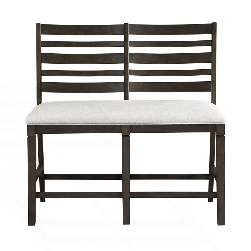 Classic Style Counter Height Bench With Back