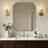Modern Scalloped Corner Rectangle Bathroom Vanity Mirror | Stainless Steel Frame-451918165-451918187