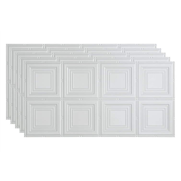Portrait 24.38'' L x 48.38'' W Textured Vinyl Glue Up Ceiling Tile