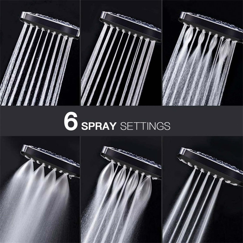 Handheld Shower Head, Silver/Matte Black