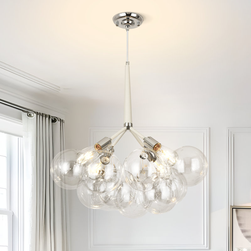 Luminaire suspendu moderne blanc 4 lumières Hader