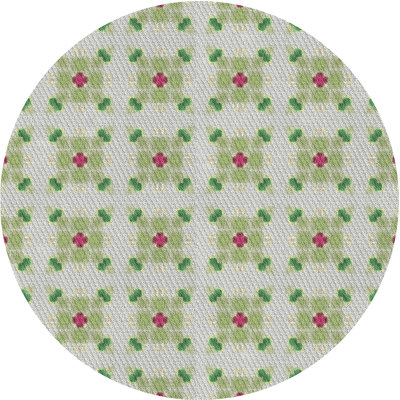 Tapis décoratif vert géométrique