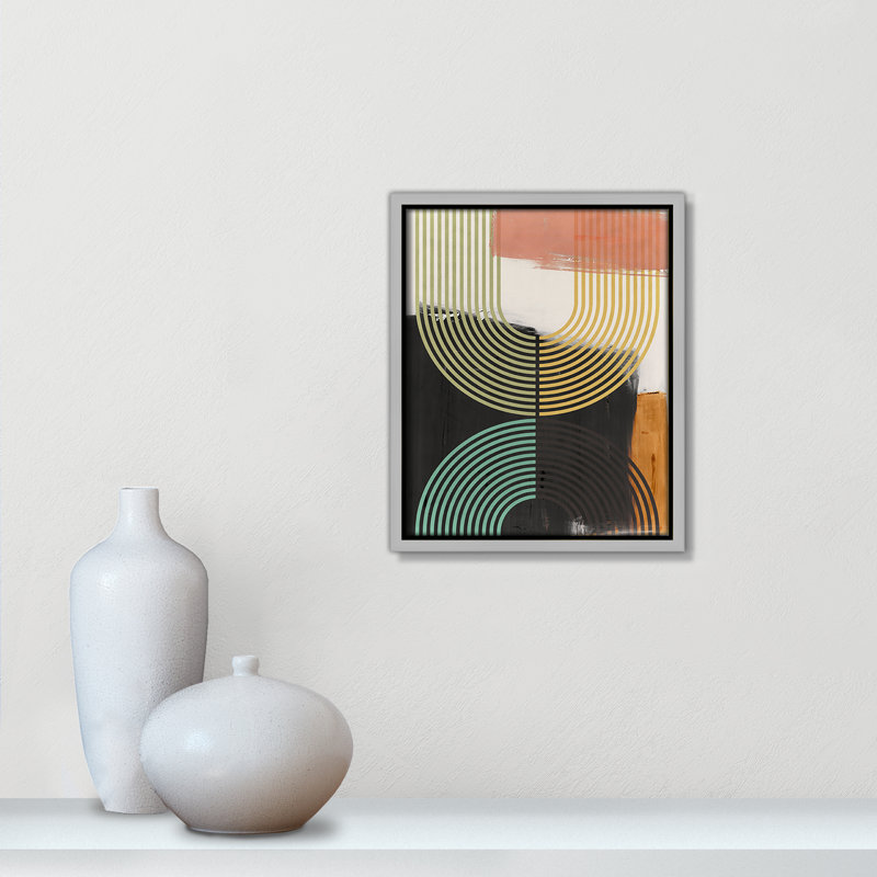 «Bolded II» par Isabelle Z, Toile avec cadre, Flottant argent, L 9,5 po x H 11,5 po