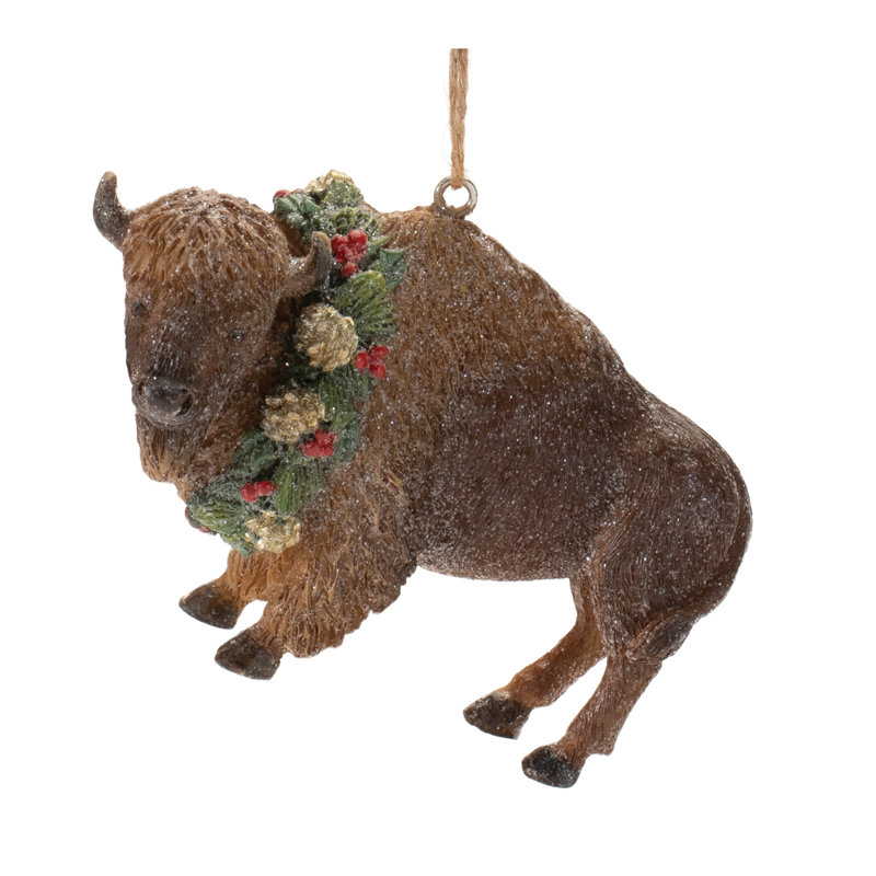 Ornement en forme de bison scintillant