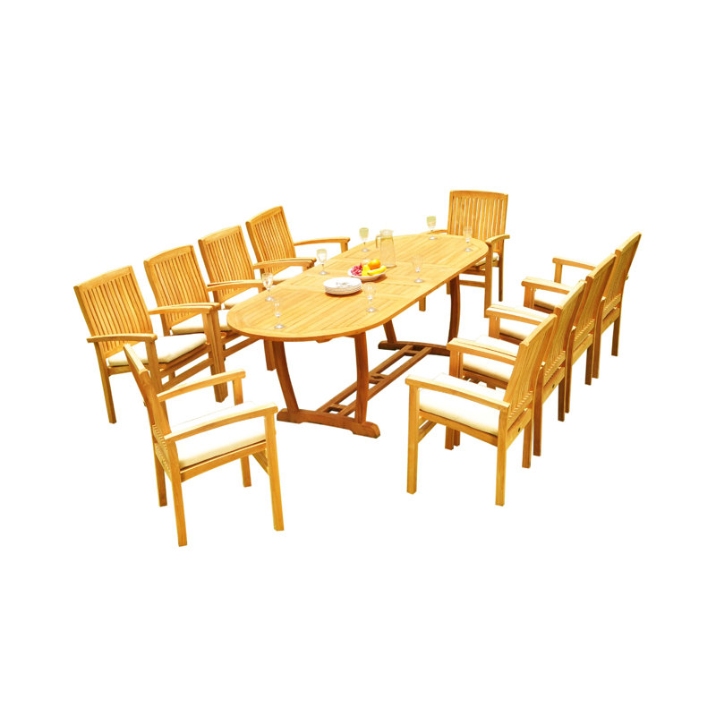 Ensemble de salle à manger 11 pièces Masuda, H 30,5 po x L 117 po x l 40 po, 10