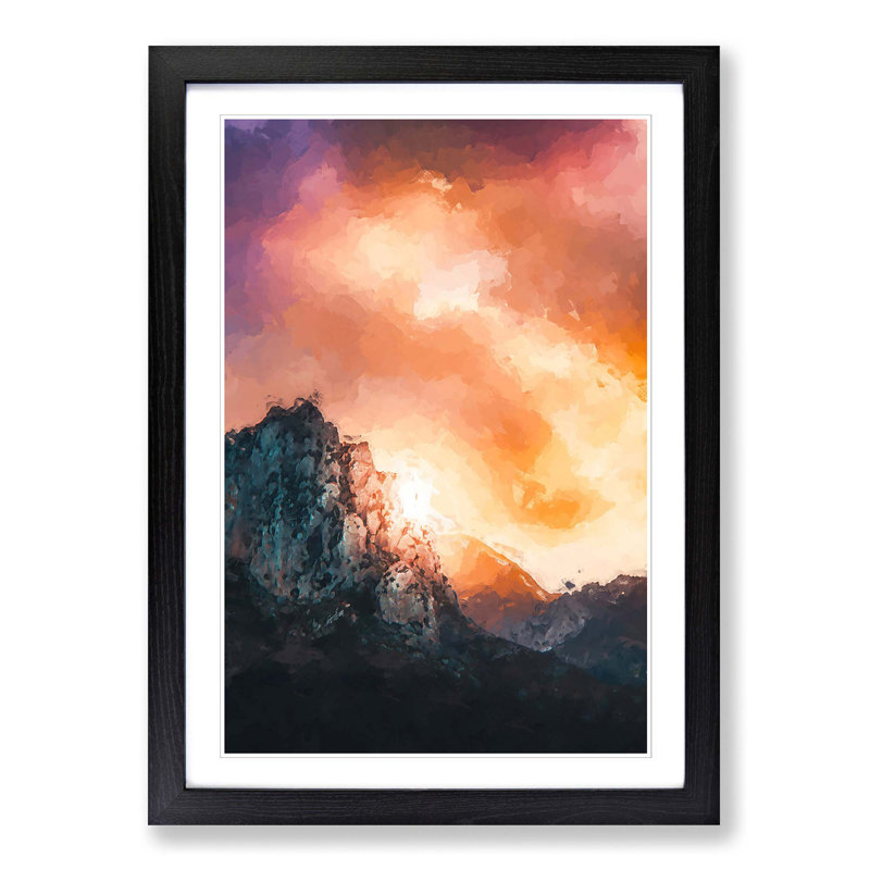 Mountains in Morocco in Abstract - Picture Frame Graphic Art Print, Black Framed, 36cm H x 27cm W x 2cm D