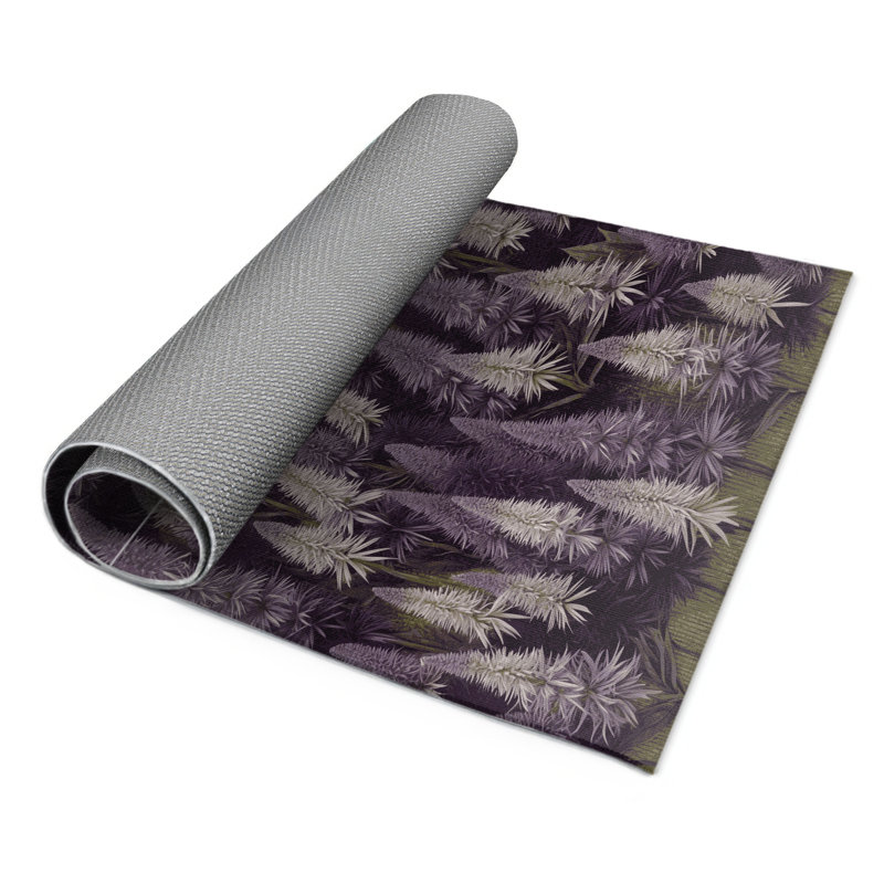 Tapis d'intérieur et d'extérieur mauve Botanical, Rectangle 9 pi x 12 pi