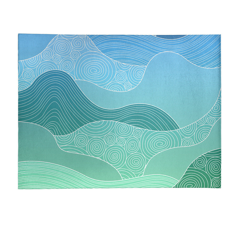 Tapis bleu / vert Ombre, Rectangle 4 pi x 6 pi