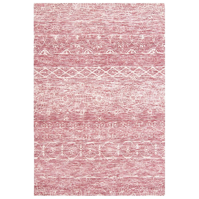 Tapis rouge en microfibre tissé à la machine Yaned, Rectangle 8 pi x 10 pi