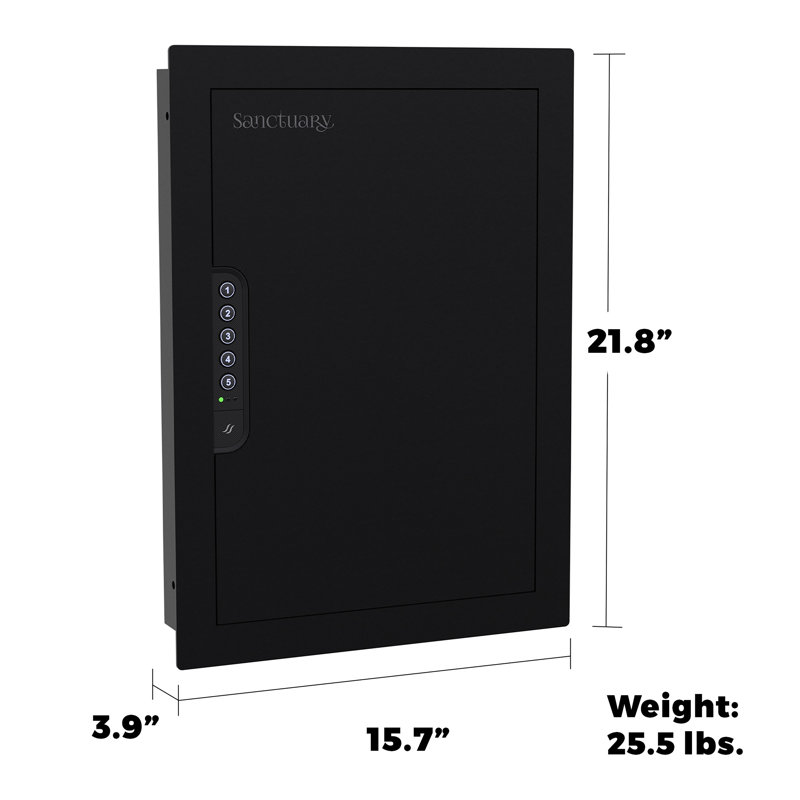 Sanctuary In-Wall Vault with Electronic Lock, Black