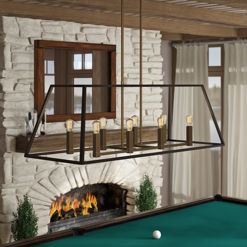 Burley Oak 8-Light Kitchen Island Linear Pendant, Bronze