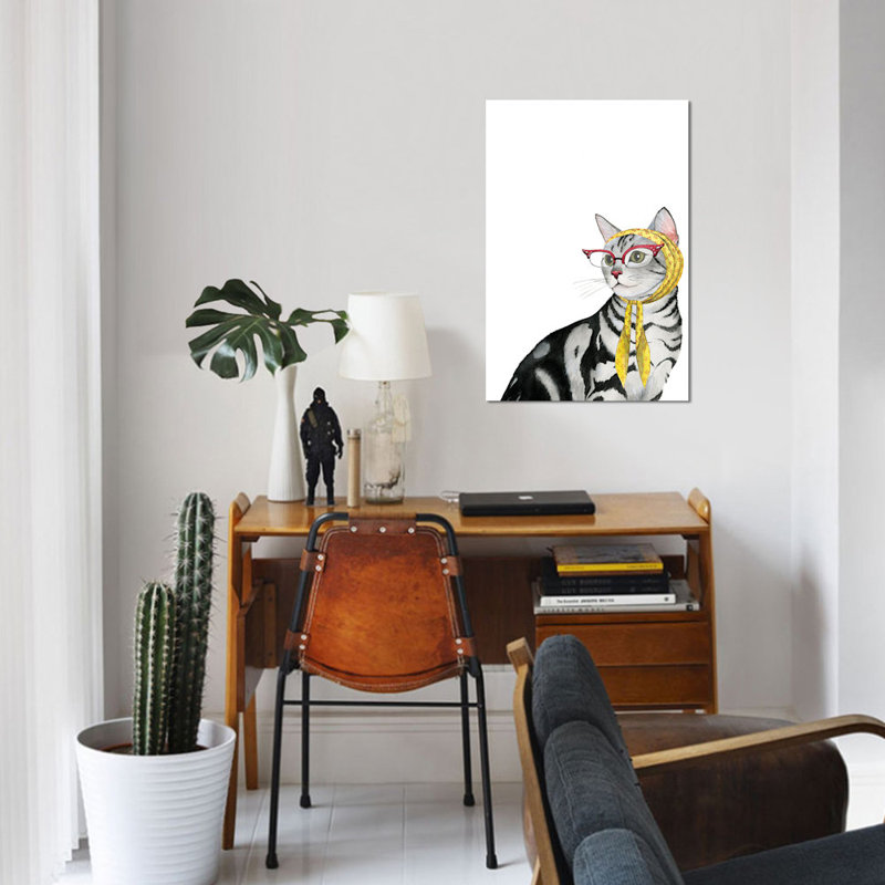 «Cool Cat III», impression sur toile, H 18 po x l 12 po x P 1,5 po, Toile tendue, Pas de tapis