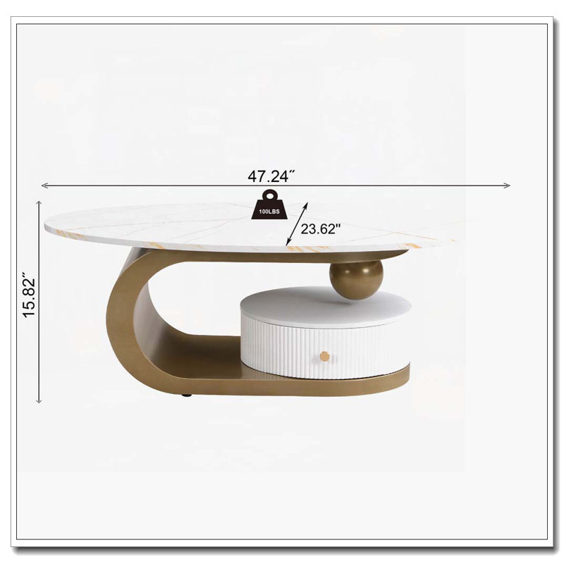 Ensemble de tables basses Nesting, Doré
