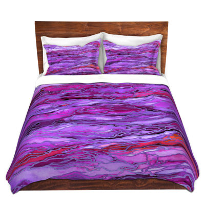 Ensemble de housse de couette en microfibre DiaNoche par Julia Di Sano - Marble Idea - mauve / rouge