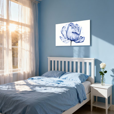 Pivoine bleue, aquarelle sur toile, ensemble de 1 reproduction d'art sur toile
