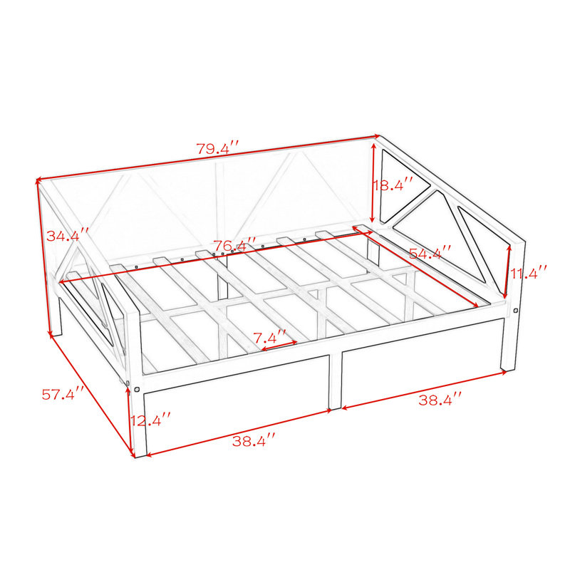 Daybed with Wood Slat Support, Full, White