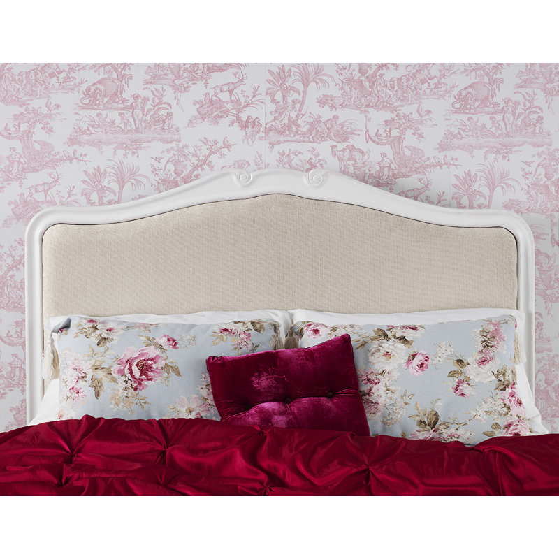 Lemaire Upholstered Bed, Double (4'6), Antique White