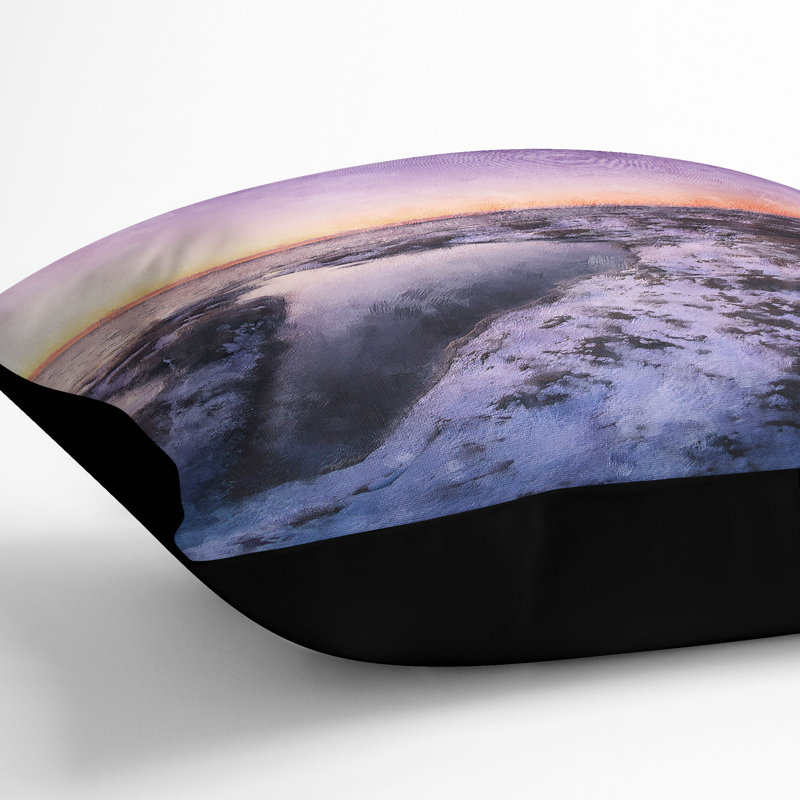 Ice Pool in Helsinki Finland Painting Cushion with Filling, 55cm H x 55cm W x 20cm D, Black