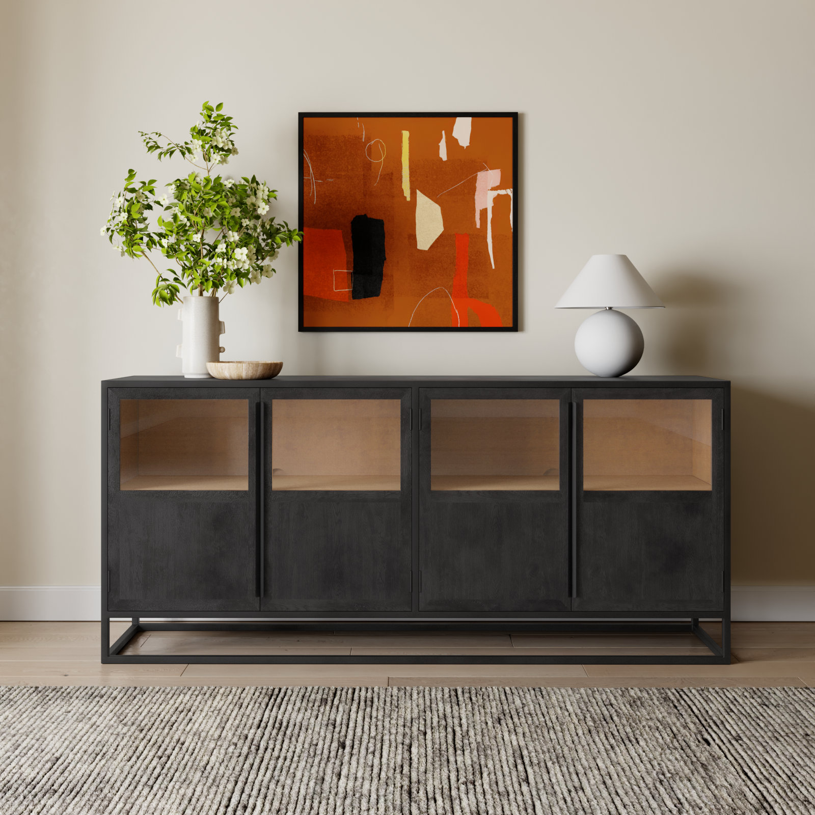 Clementine 80" Sideboard, Black