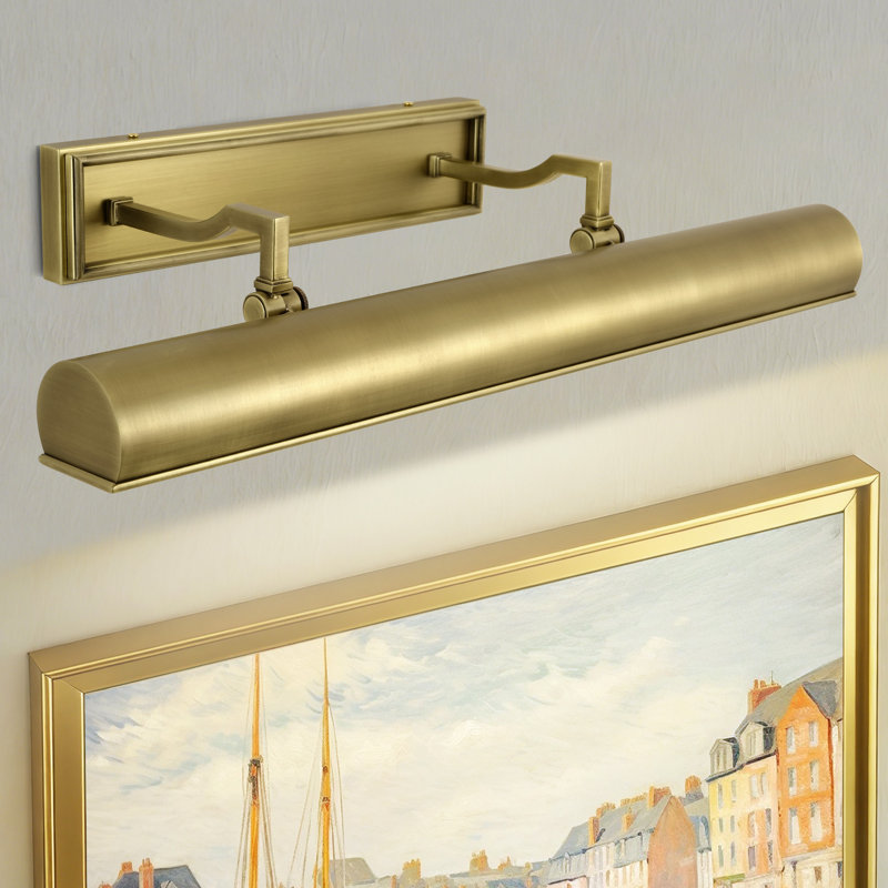 12"/24" Dimmable Black Modern Wall Mounted Picture Lights With Adjustable, 3.1" H X 24" W X 12.9" D, Brushed Brass