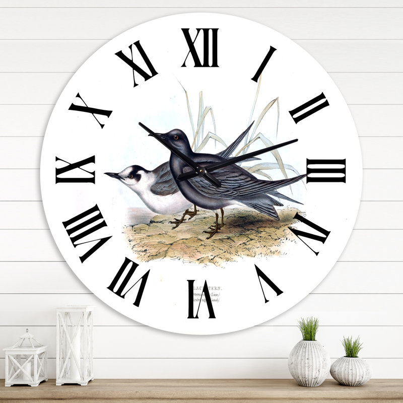 Horloge murale rétro Vintage Bird Of Europe II, Moyenne