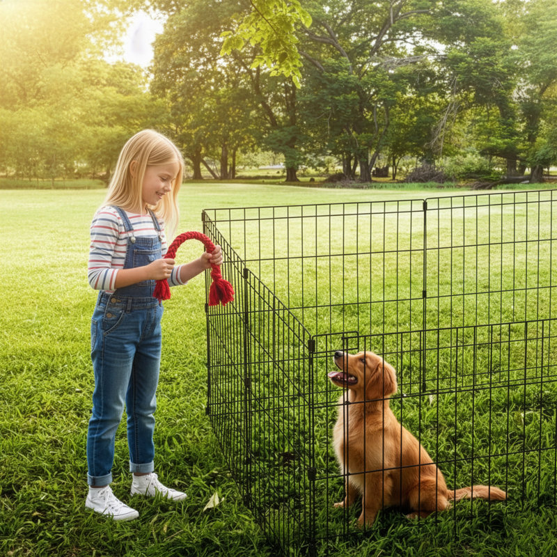 Parc pour chien pliable intérieur / extérieur PETMAker, Housse non comprise, H 24 po x l 192 po