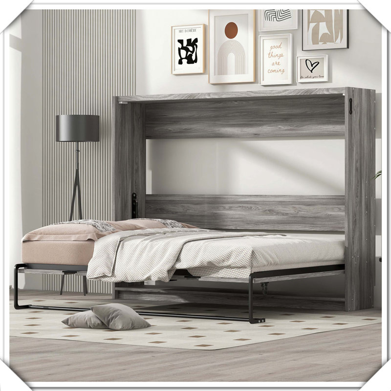 Murphy Bed Foldable Cabinet Design Space-Saving Practical Multifunctional,Full / Double, Full