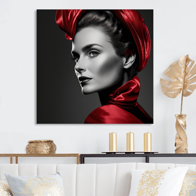 Vintage Lady In Stylish Red II " Vintage Lady In Stylish Red II "