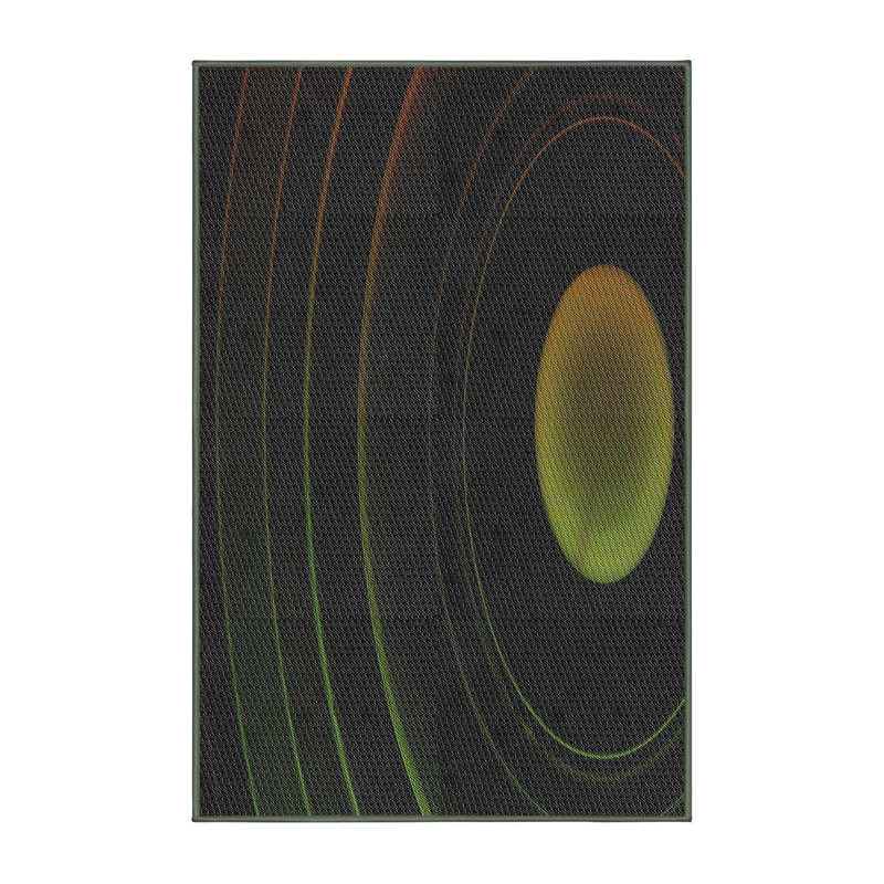 Tapis abstrait noir / vert, Rectangle 7 pi x 9 pi