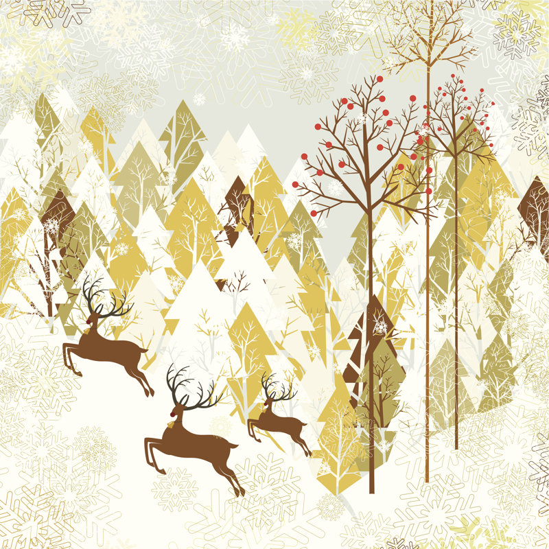 Christmas Winter Landscape by Chuwy - No Frame Print on Canvas, 30cm H x 30cm W