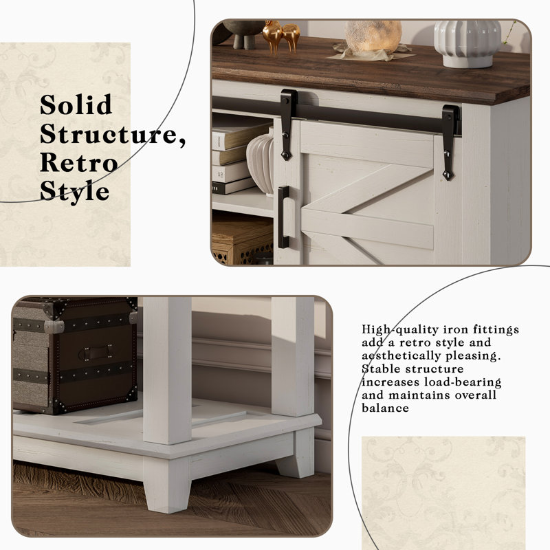 Kiall 0'' Console Table, Walnut/Antique White