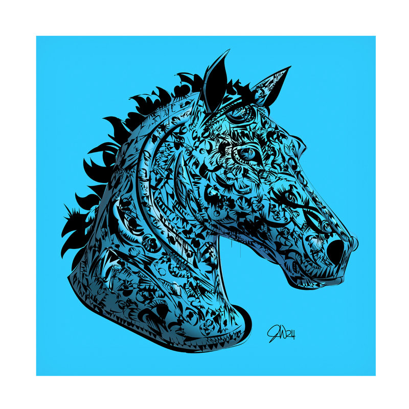 Art sur toile «Bachelor Takun Williams Horsey Head», H 14 po x l 14 po