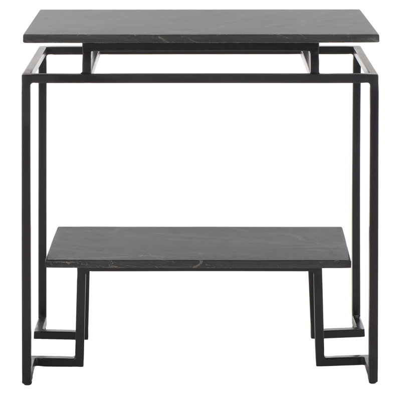 Attley Marble Top End Table, Marquine Black