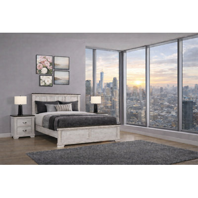Classic Panel Bedroom Set in Cream Finish